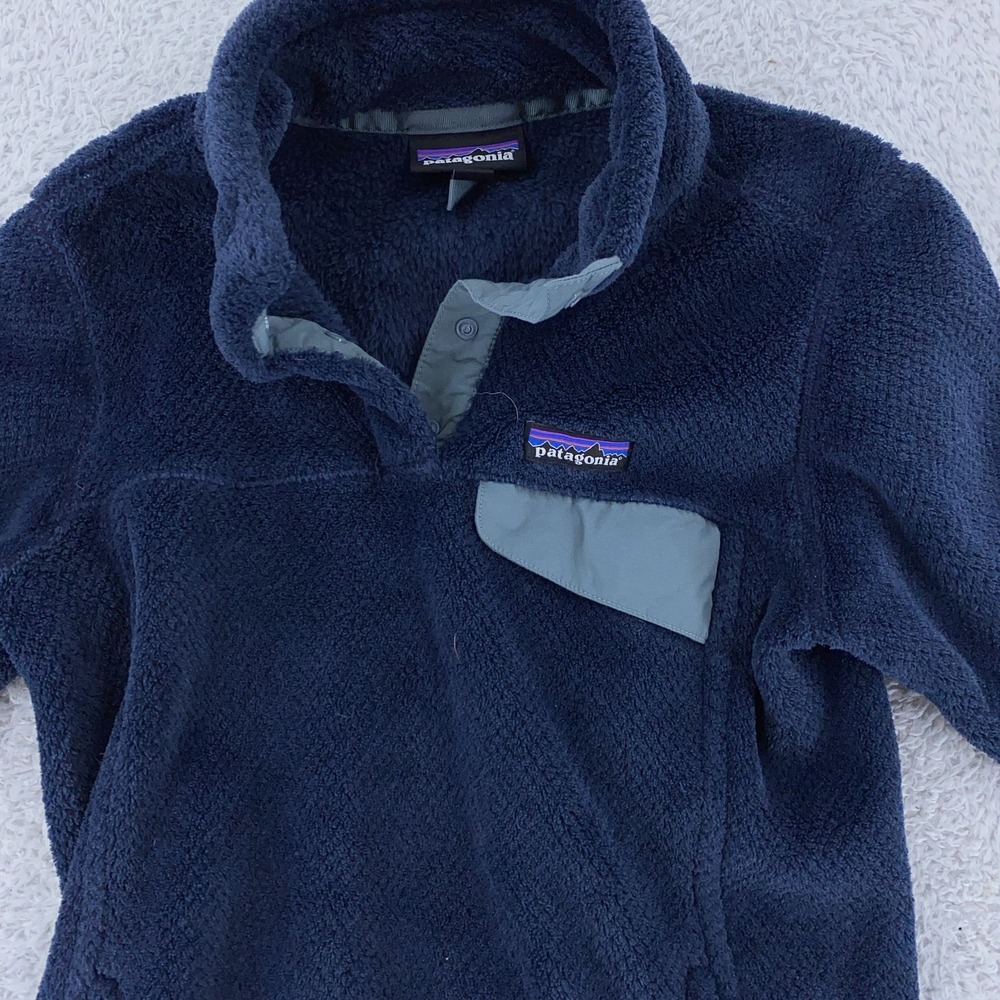 Patagonia Synchilla Snap Fleece Pullover Womens FITS LIKE XXS Navy Blue Sweater